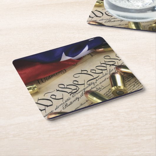 独立宣言 スクエアペーパーコースター (アングル)