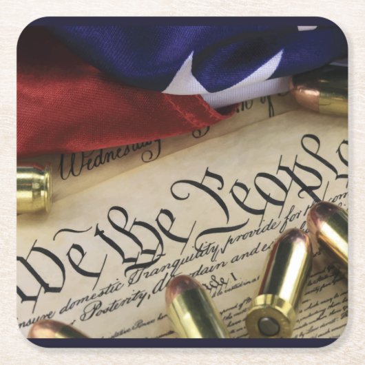 独立宣言 スクエアペーパーコースター (正面)