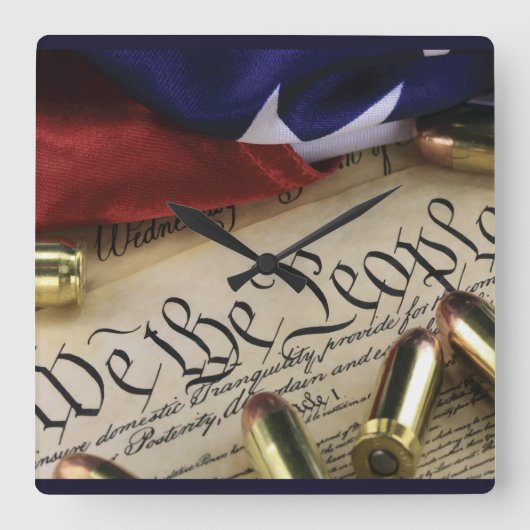 独立宣言 スクエア壁時計 (正面)