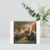 独立宣言 & ベンジャミン・フランクリン名言 ポストカード (スタンド正面)