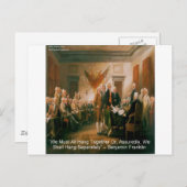 独立宣言 & ベンジャミン・フランクリン名言 ポストカード (正面/裏面)