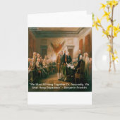 独立宣言&ベンフランクリン引用文 カード (黄色い花)