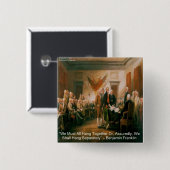 独立宣言&ベンフランクリン引用文 缶バッジ (正面&裏面)