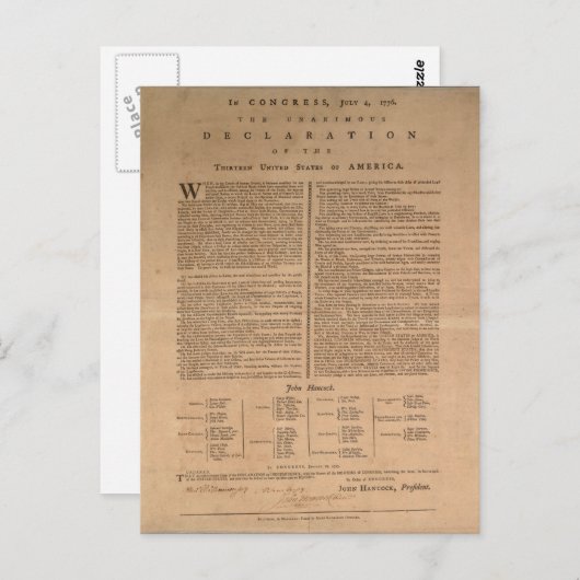 独立宣言 ポストカード (正面/裏面)