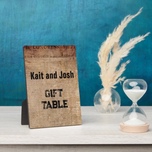 独立宣言📜 1776ギフトテーブル フォトプラーク (側面)