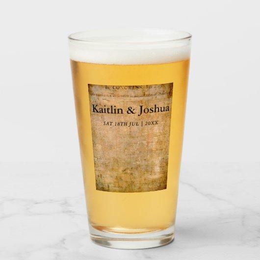 独立宣言📜 1776ヴィンテージ タンブラーグラス (ドリンク正面)