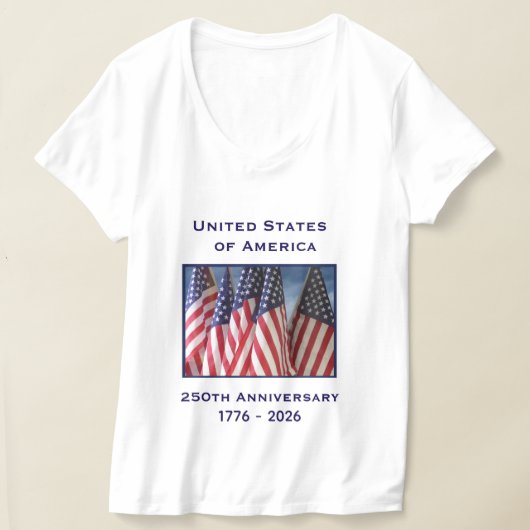 独立宣言 1776年7月4日（バックに） Tシャツ (レイダウン)