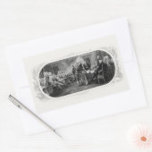 独立宣言：2ドル札、エッチング 長方形シール (封筒)