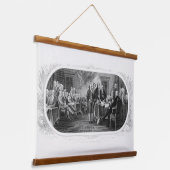 独立宣言：2ドル札、彫刻 吊り下げ型タペストリー (傾斜あり)