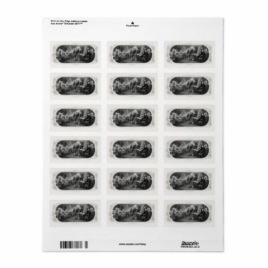 独立宣言： $2 Bill，エッチング ラベル (フルシート)