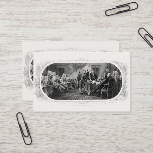 独立宣言： $2 Bill，エッチング 名刺 (正面/裏面インサイチュ)