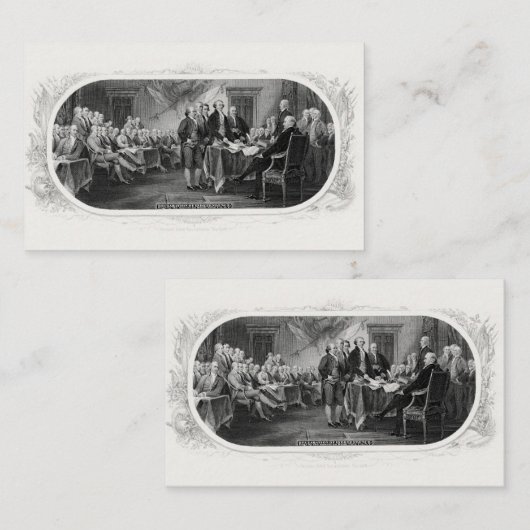 独立宣言： $2 Bill，エッチング 名刺 (正面/裏面)