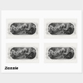 独立宣言： $2 Bill，エッチング 長方形シール (シート)