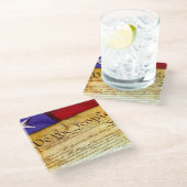 独立愛国心コースター宣言 ガラスコースター (アングル)