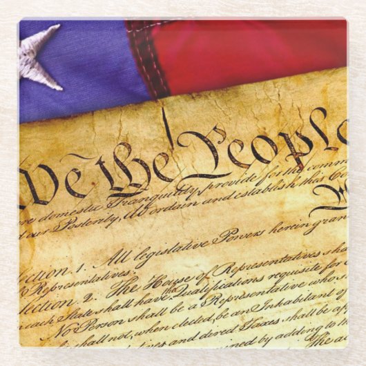 独立愛国心コースター宣言 ガラスコースター (正面)