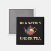 独立戦争1773アメリカ合衆国One Nation Under Tea マグネット (正面/裏面)