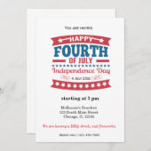 独立日パーティー 招待状 (正面/裏面)