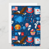 独立日パーティー 招待状 (正面/裏面)