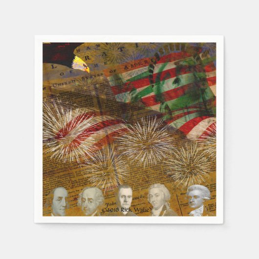 独立祝日 スタンダードカクテルナプキン (正面)