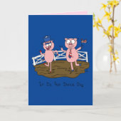 独立記念日おもしろい豚の7月4日 カード (黄色い花)