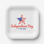 独立記念日お祝い紙プレート ペーパープレート (正面)