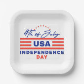 独立記念日お祝い紙プレート ペーパープレート (正面)