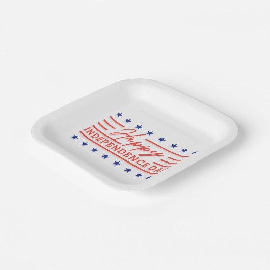 独立記念日お祝い紙プレート ペーパープレート (傾斜あり)