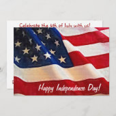 独立記念日お祝い7月4日 招待状 (正面/裏面)