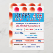 独立記念日お祝い 招待状 (正面/裏面)