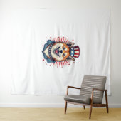 独立記念日のある秋田犬 タペストリー (インサイチュ(横))