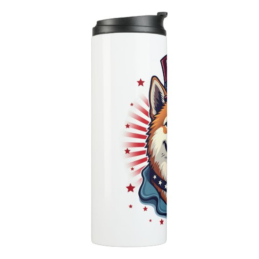 独立記念日のある秋田犬 タンブラー (回転左)