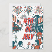 独立記念日のお祝い アメリカ独立記念日 招待状 (正面)