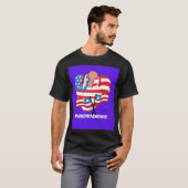 独立記念日のお祝い - 愛国心と自由 Tシャツ (正面フル)