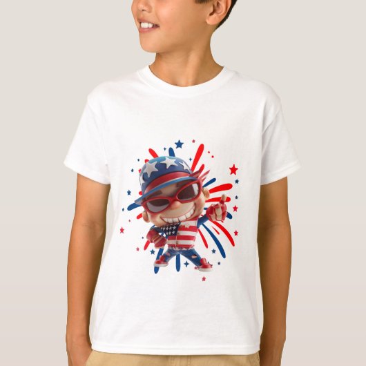 独立記念日のお祝い Tシャツ (正面)