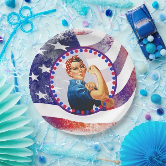 独立記念日のお誕生日おめでとう、独立した女性 ペーパープレート (パーティー)