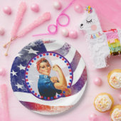 独立記念日のお誕生日おめでとう、独立した女性 ペーパープレート (パーティー)