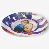 独立記念日のお誕生日おめでとう、独立した女性 ペーパープレート (アングル)