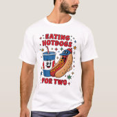 独立記念日のかわいいホットドッグ Tシャツ (正面)