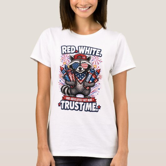 独立記念日のたぬきTシャツ Tシャツ (正面)