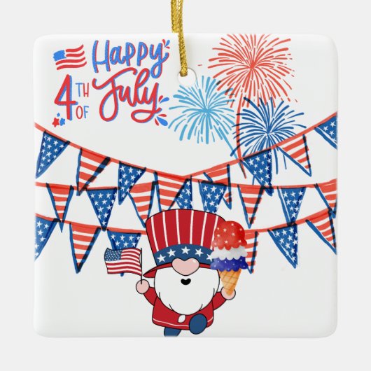 独立記念日のオーナメント セラミックオーナメント (正面)