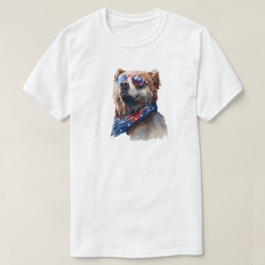 独立記念日のクマTシャツ Tシャツ (デザイン正面)