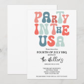 独立記念日のバーベキュー・パーティー 招待状 (正面/裏面)
