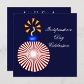 独立記念日のパーティの招待状 招待状 (正面/裏面)