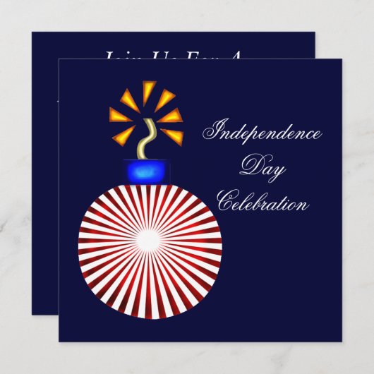 独立記念日のパーティの招待状 招待状 (正面/裏面)