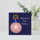 独立記念日のパーティの招待状 招待状 (スタンド正面)