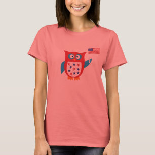 独立記念日のフクロウ Tシャツ