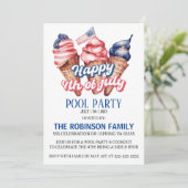 独立記念日のプールパーティー 招待状 (スタンド正面)