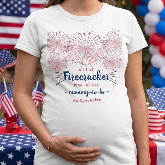 独立記念日のベビーシャワー!ファイアークラッカー・ベイビー Tシャツ