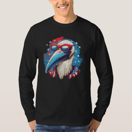 独立記念日のペリカングラフィック Tシャツ (正面)