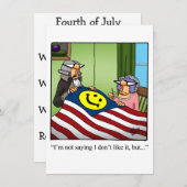 独立記念日のユーモアパーティ招待状 招待状 (正面/裏面)